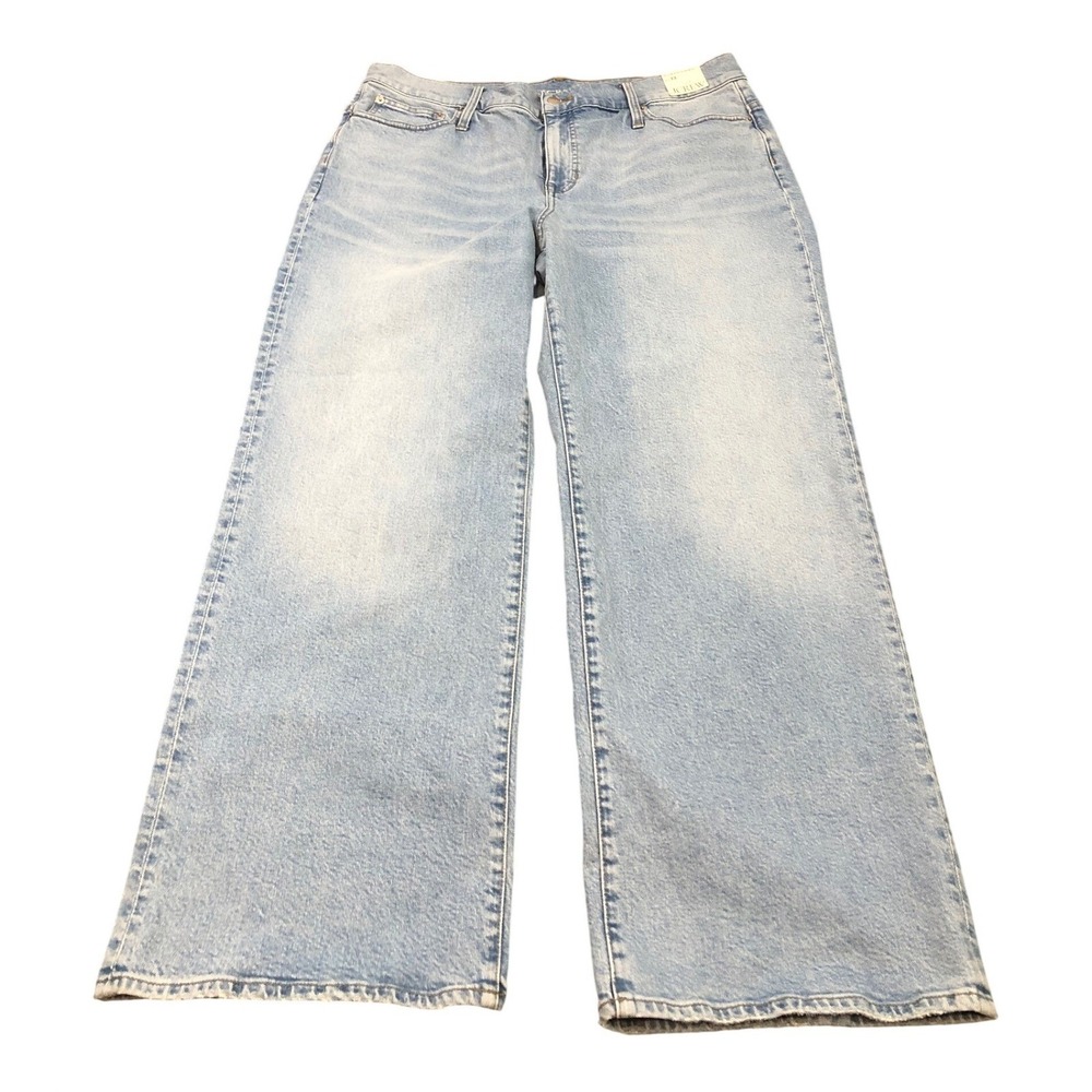 NEW J.Crew '96 Low Rise Slim Wide Jeans‎ Womens 33 Light Blue Denim CH846